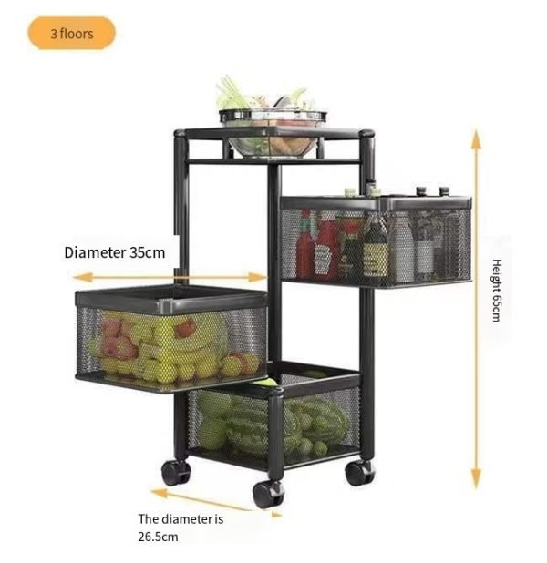 Rack Stackable Metal 4/5 Tier Rotating Storage - Image 3