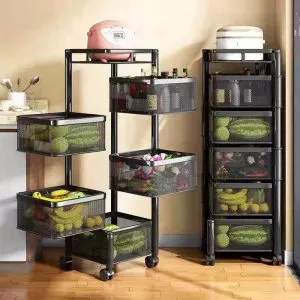 Rack Stackable Metal 4/5 Tier Rotating Storage