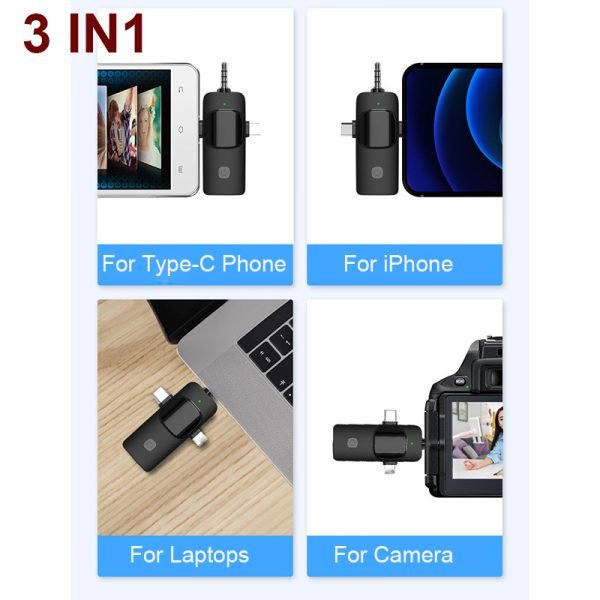 Jack NEW 3 In 1 Wireless Lavalier Microphone - Image 3