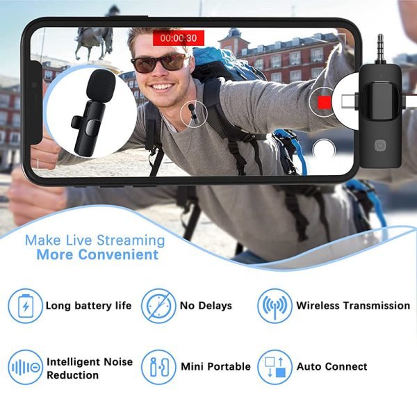 Jack NEW 3 In 1 Wireless Lavalier Microphone - Image 5
