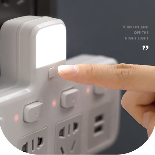 Barre d'alimentation avec 2 ports de charge USB intelligents Prise de protection - Image 2