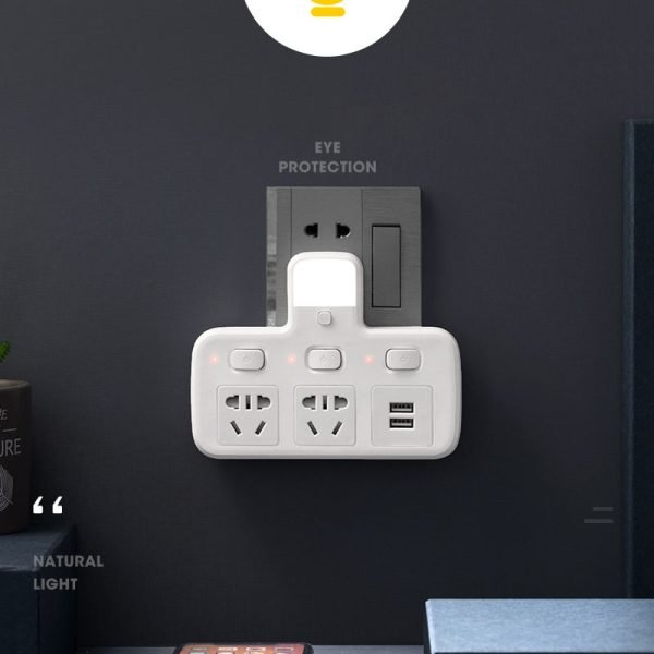Barre d'alimentation avec 2 ports de charge USB intelligents Prise de protection - Image 3