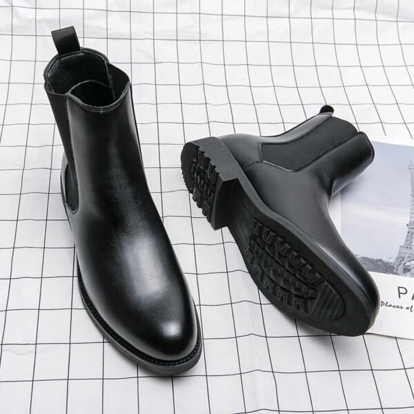 Bottes en cuir marron pour hommes Chelsea - Image 3