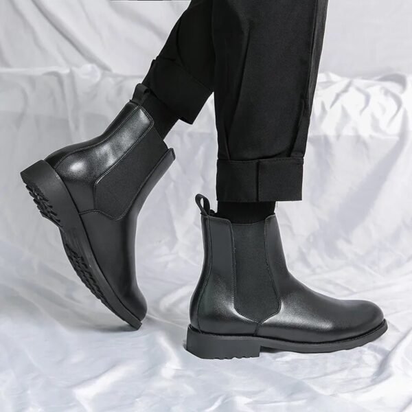 Bottes en cuir marron pour hommes Chelsea - Image 5