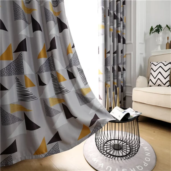 Rideau d'ombrage de fenêtre moderne grille teinté 2pcs in 1 - Image 2