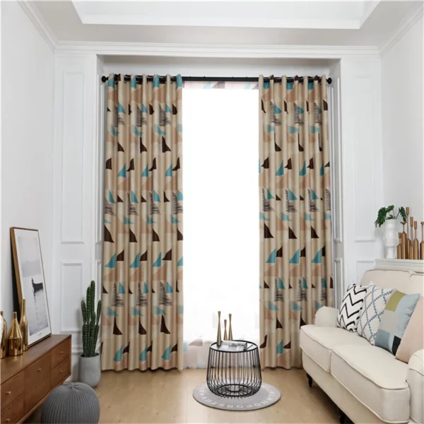 Rideau d'ombrage de fenêtre moderne grille teinté 2pcs in 1 - Image 4