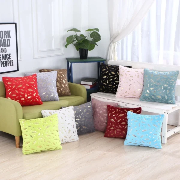 Square Cushion Cover Luxury Pillowcase Bronzing 12pcs Fashion 45*45cm - Image 5