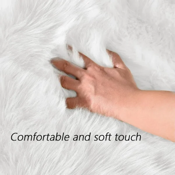 5x8 Area for Living Room White Fluffy Faux Sheepskin Fur for Living Room Sofa Floor Shaggy Rug for Bedroom - Image 4
