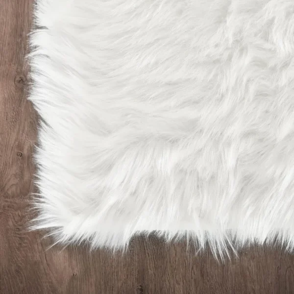 5x8 Area for Living Room White Fluffy Faux Sheepskin Fur for Living Room Sofa Floor Shaggy Rug for Bedroom - Image 5
