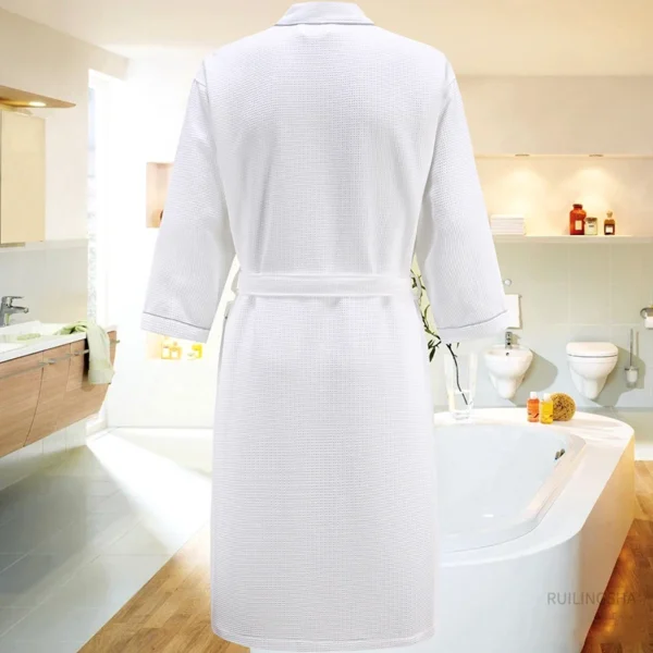 Men Bath Robe Waffle Suck Water 5 Star Hotel Spa - Image 2