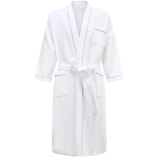 Men Bath Robe Waffle Suck Water 5 Star Hotel Spa - Image 3