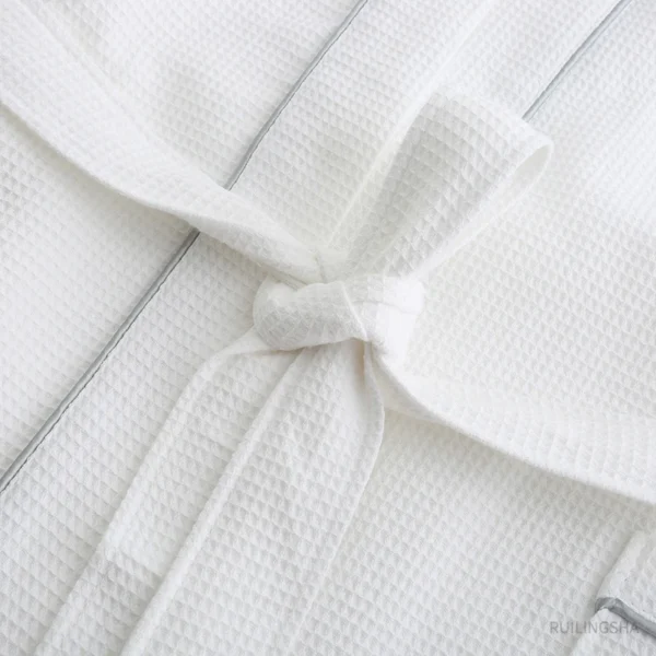 Men Bath Robe Waffle Suck Water 5 Star Hotel Spa - Image 6