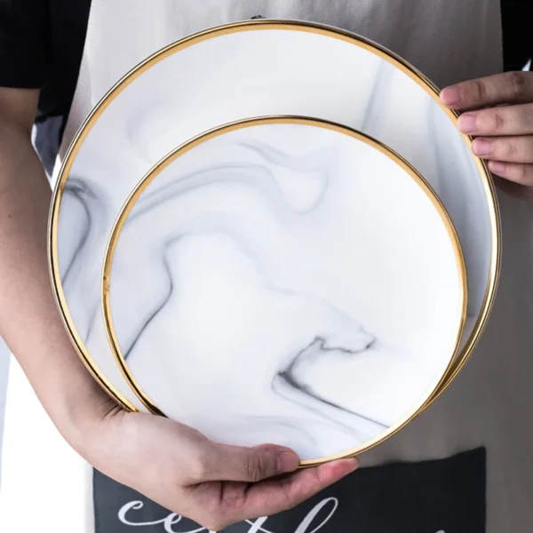 Phnom Penh Marbling Ceramic Dinner Plate Nordic Dishes - Image 2