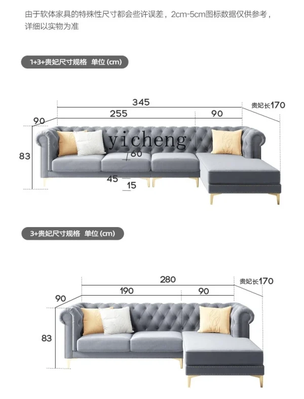 SALON EVEREST 2PCS IN 1 Art-Sofa Velvet Small Apartment - Image 3