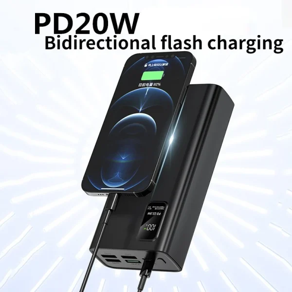 Power Bank 30000 mAh - - 50000 mAh PD22.5W Bidirectional Fast Charging 4USB Output - Image 6