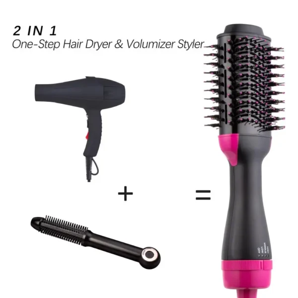 2 in 1 Multifunctional Hair Dryer Volumizer Rotating Hot Hair Brush Curler Roller Rotate Styler Comb Styling Curling Flat iron - Image 2