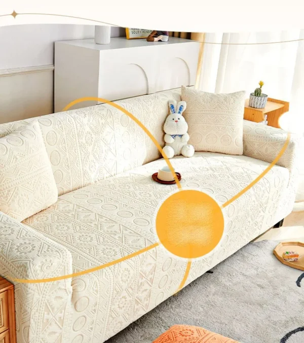 Sofa Cover with Anti Slip Elastic Sofa Jacquard Art  (2:2:1:1)-(3:2:1) - Image 4