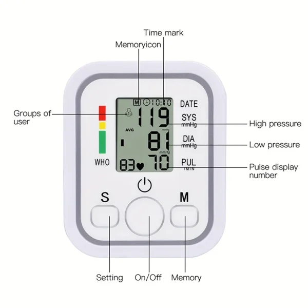 Smart Arm Blood Pressure Monitor Rechargeable - Image 4