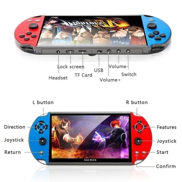 X12Plus Dual Joystick Game Console 7-inch High-definition Large-screen PSP - Image 6
