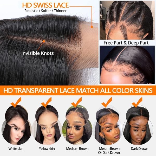 Brazilian Straight Bob Hair Wig Human Hair 13x4 Transparent Bob Wig - Image 3