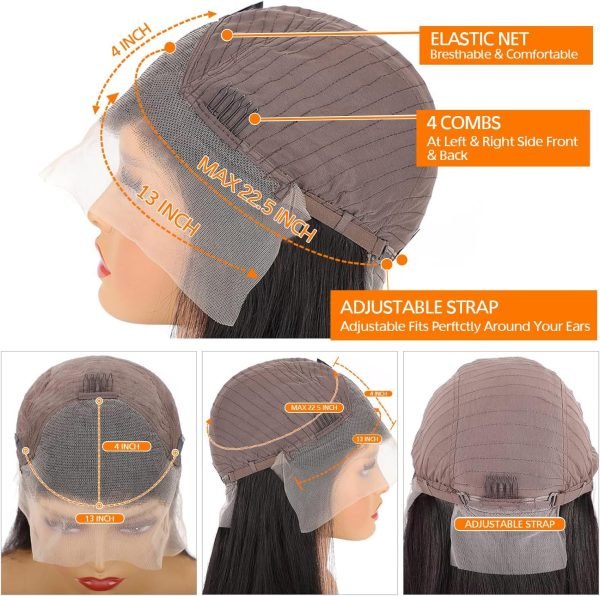 Brazilian Straight Bob Hair Wig Human Hair 13x4 Transparent Bob Wig - Image 5