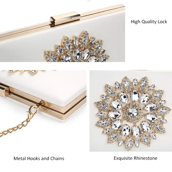White Women Clutch Bag Wedding Luxury - Image 3