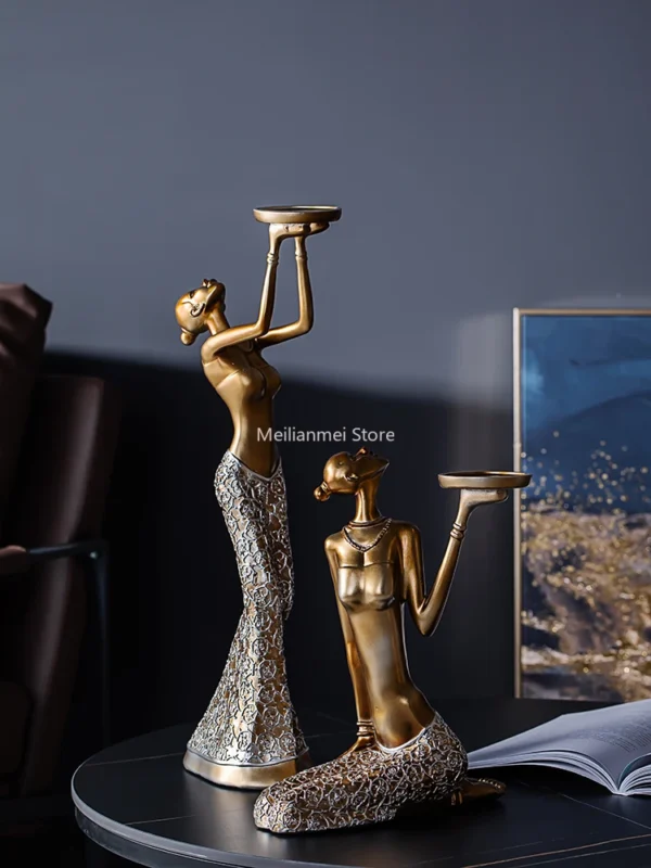 home decoration Gold candle holder Living Room - Image 6