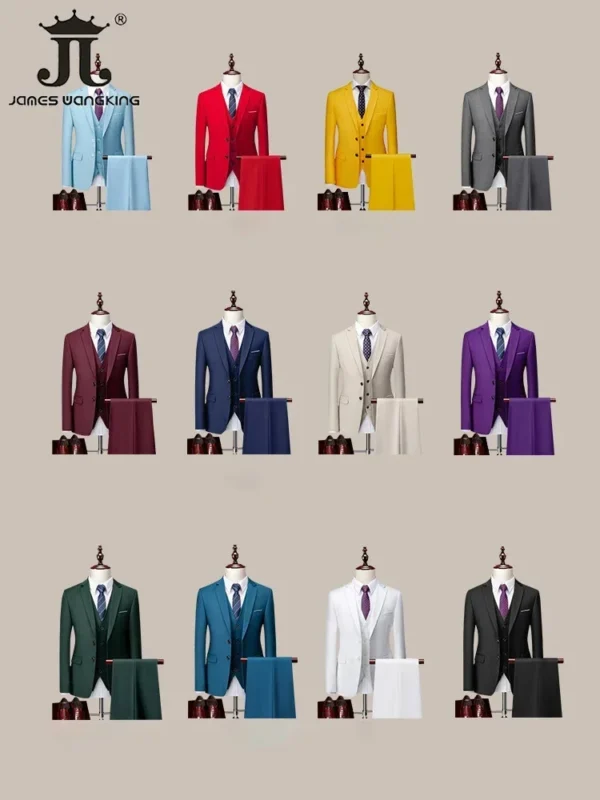 Business Mens Suit Three-piece  Wedding ( Jacket + Vest+Pants ) - Image 2