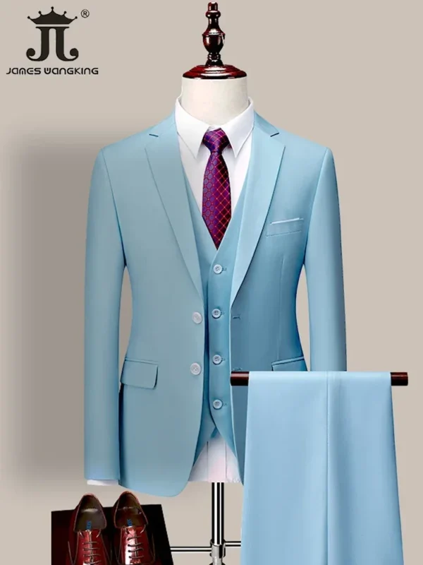 Business Mens Suit Three-piece  Wedding ( Jacket + Vest+Pants ) - Image 5