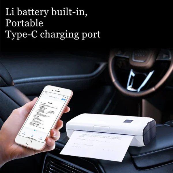 A4 Portable INK-free Thermal Bluetooth Printer - Image 4
