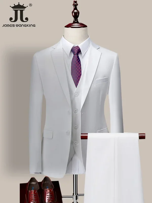 Business Mens Suit Three-piece  Wedding ( Jacket + Vest+Pants ) - Image 3