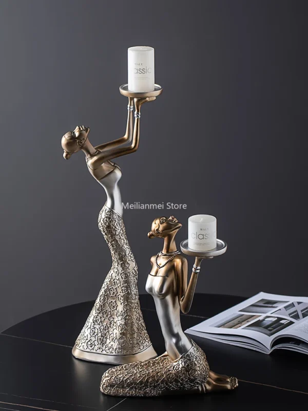 home decoration Gold candle holder Living Room - Image 4