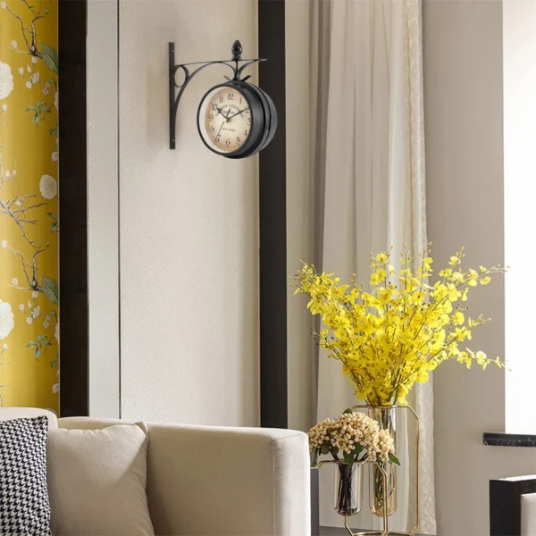 Metro Clock circular wall mounted double-sided wall decoration - Image 6
