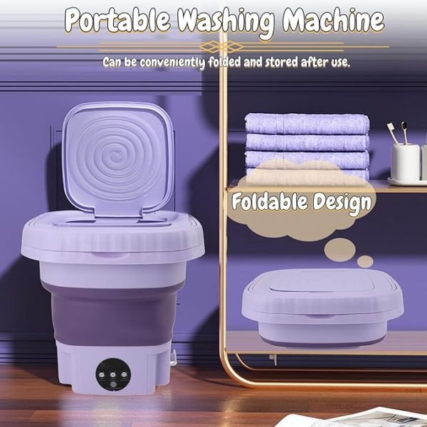 Folding Washing Machine For Clothes With Dryer Bucket - Image 4