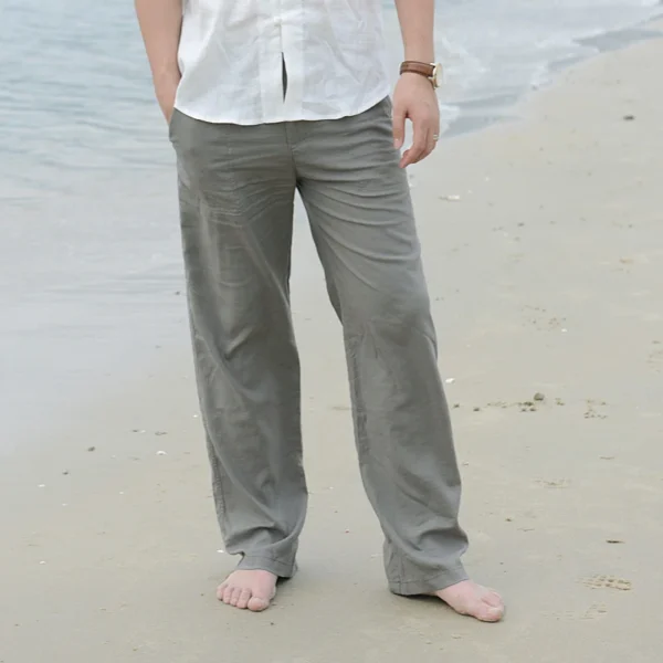 Cotton Linen Wed Leg thai fisherman Loose Long Pant White Black M-3XL - Image 5