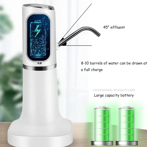 saengQ Water Pump Dispenser Water Bottle Pump Mini Barreled Water Electric Pump USB Charge Automatic Portable Bottle Switch - Image 4