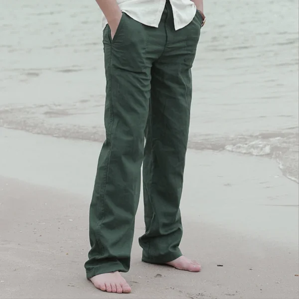Cotton Linen Wed Leg thai fisherman Loose Long Pant White Black M-3XL - Image 3