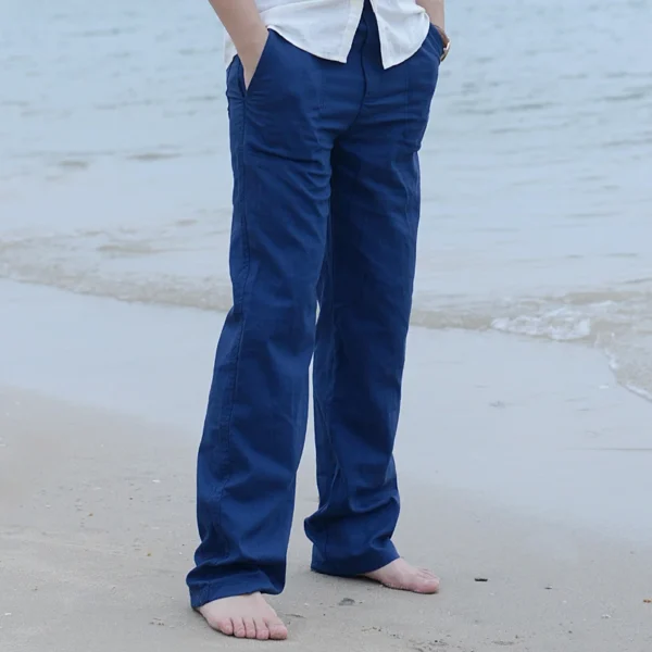 Cotton Linen Wed Leg thai fisherman Loose Long Pant White Black M-3XL - Image 7