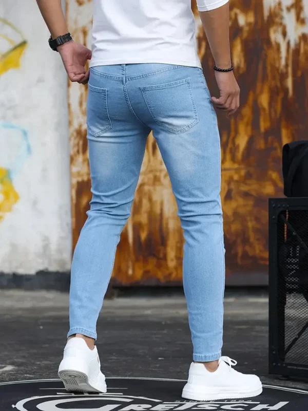 Man jeans Washing Zipper Stretch Jeans - Image 2