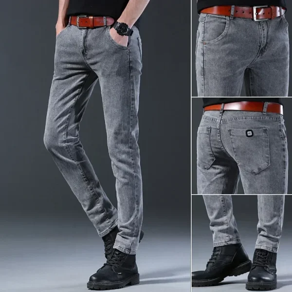 GlodanovaLuxury Jeans Grey Slim Straight Size 27-38 - Image 2