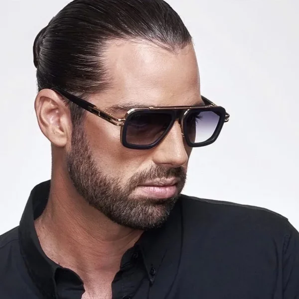 Retro Men's Luxury Classic Big Frame Gradient Driving Sunglasses UV400 - Image 2