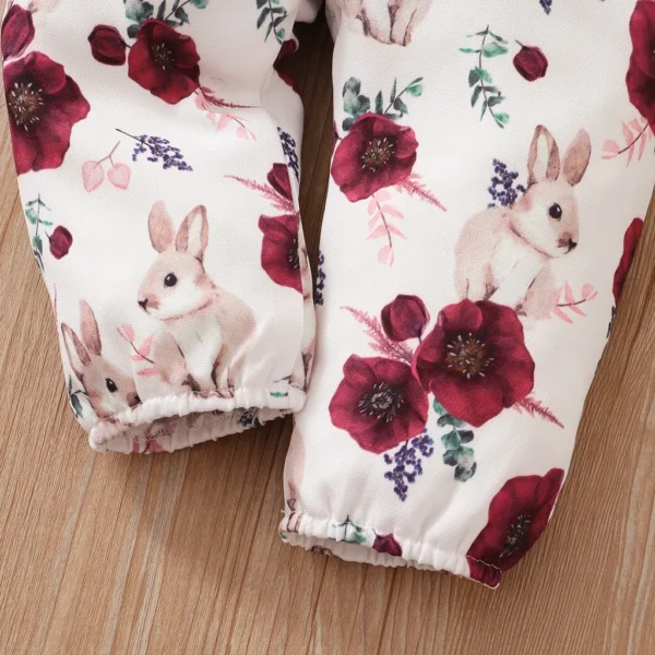 Baby Girl Clothes Set Bodysuit + Flower Strap Pants 2PCS  0-18Months - Image 3