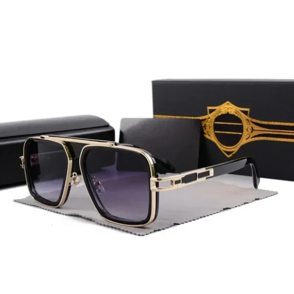 Retro Men's Luxury Classic Big Frame Gradient Driving Sunglasses UV400 - Image 4