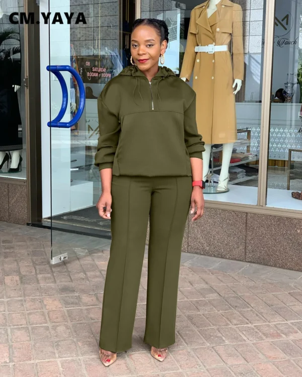 YAYA Long Sleeve Women Set Loose 2 Two Piece Sets - Image 2