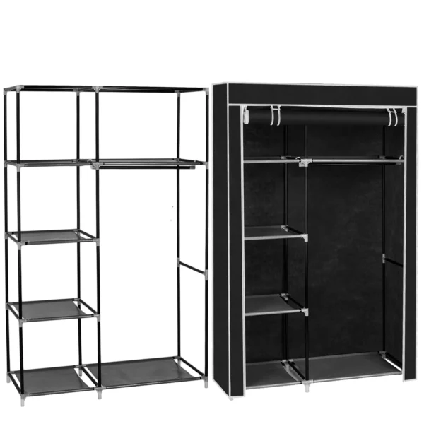 64 "4 Layer 6 Shelves Dustproof Wardrobe Portable Storage