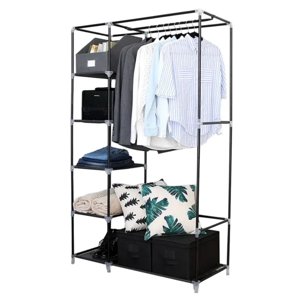 64 "4 Layer 6 Shelves Dustproof Wardrobe Portable Storage - Image 10