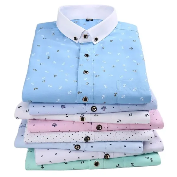 Men's Long Sleeve Printed Casual Shirt - Image 5