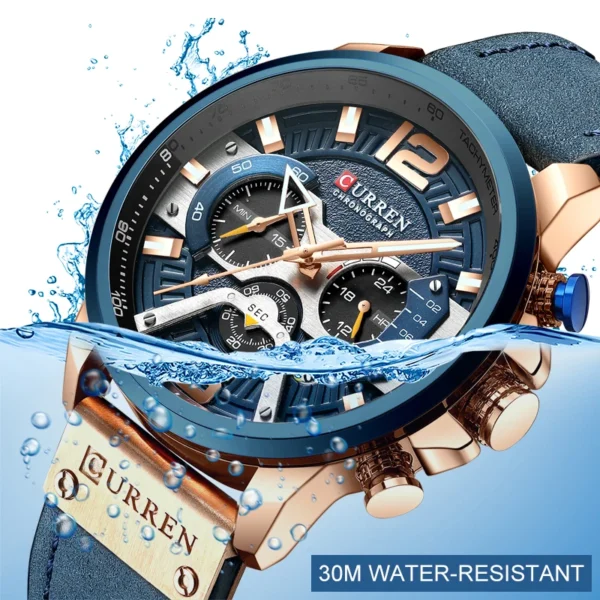 CURREN Luxury Brand Men Analog Leather Sports - Image 6
