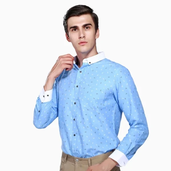 Men's Long Sleeve Printed Casual Shirt - Image 7