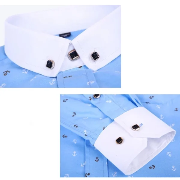 Men's Long Sleeve Printed Casual Shirt - Image 6